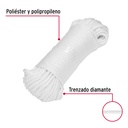 Piola de poliéster diamante de 4 mm x 30 m blanca, Fiero