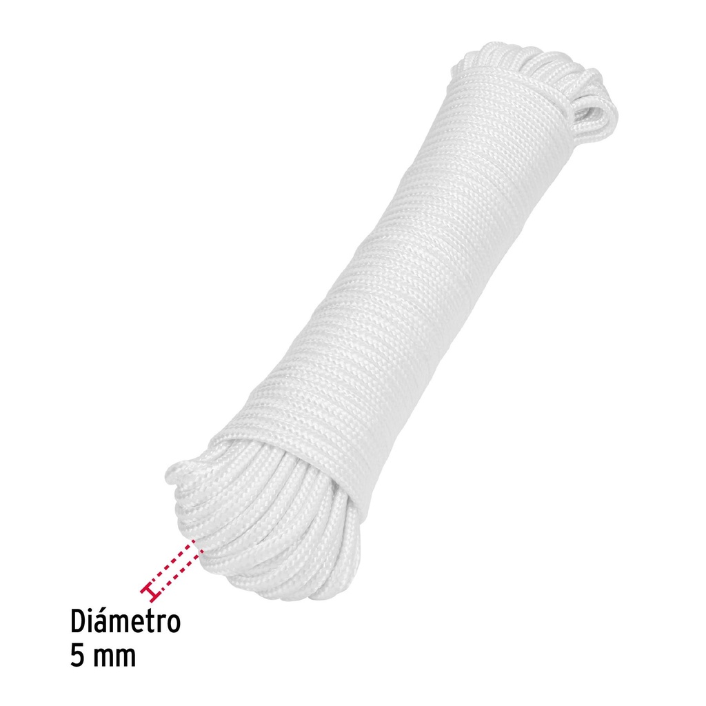 Piola de poliéster diamante de 5 mm x 30 m blanca, Fiero