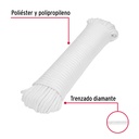 Piola de poliéster diamante de 6 mm x 30 m blanca, Fiero