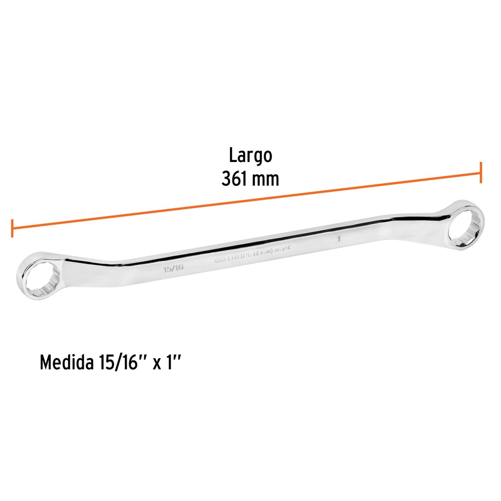 Llave de estrías 15/16 x 1' x 361 mm largo, Truper Expert