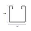 Perfil unicanal sólido de 3 m, 4 x 4 cm, calibre 14, Volteck