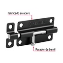 Pasador de barril 4' de acero acabado negro, Hermex