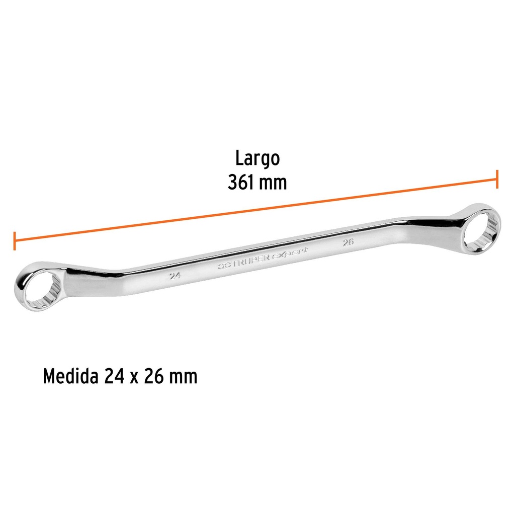 Llave de estrías 24 x 26 x 361 mm largo, Truper Expert