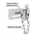 Pasador con cadena para puerta, acabado cromo mate, Hermex