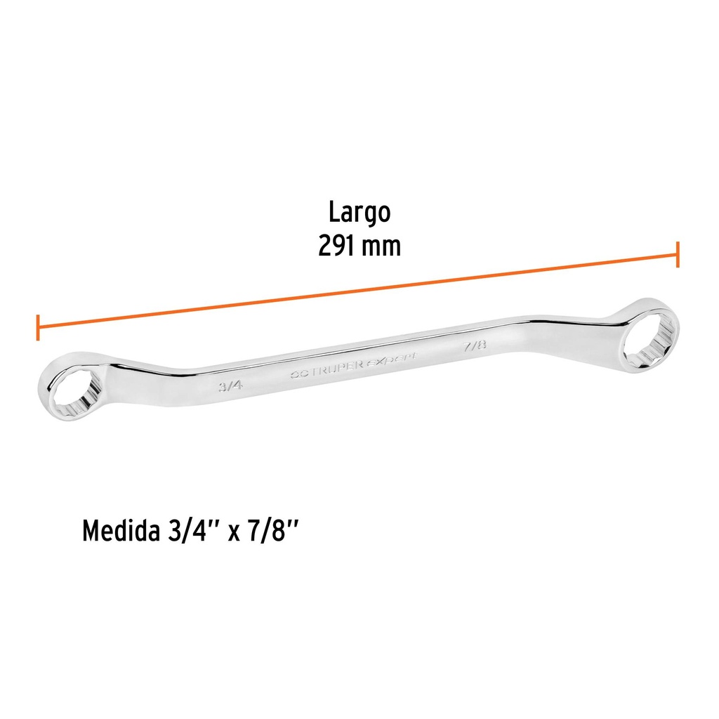 Llave de estrías 3/4 x 7/8' x 291 mm largo, Truper Expert