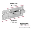 Pasador de barra plana 3' acabado cromo, Hermex