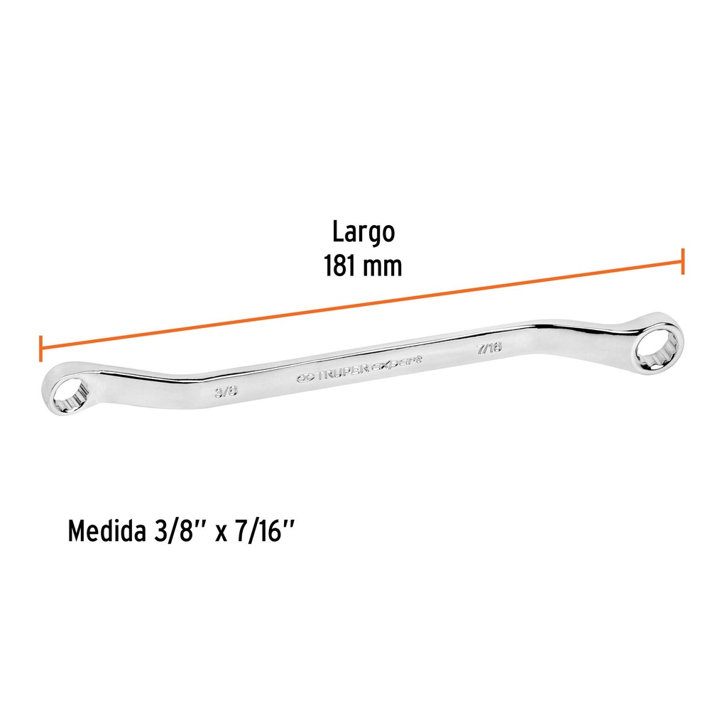 Llave de estrías 3/8 x 7/16' x 181 mm largo, Truper Expert