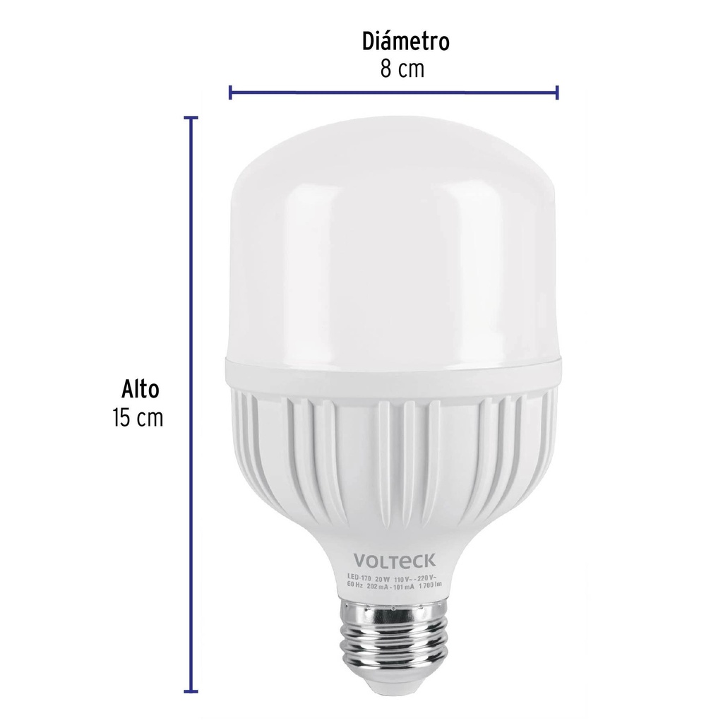 Lámpara LED alta potencia 20 W (equiv. 170 W), luz de día