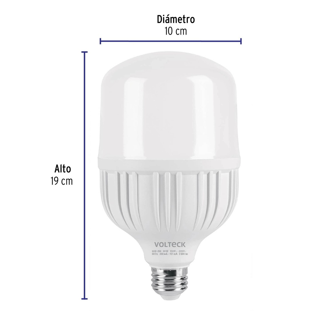 Lámpara LED alta potencia 30 W (equiv. 250 W), luz de día