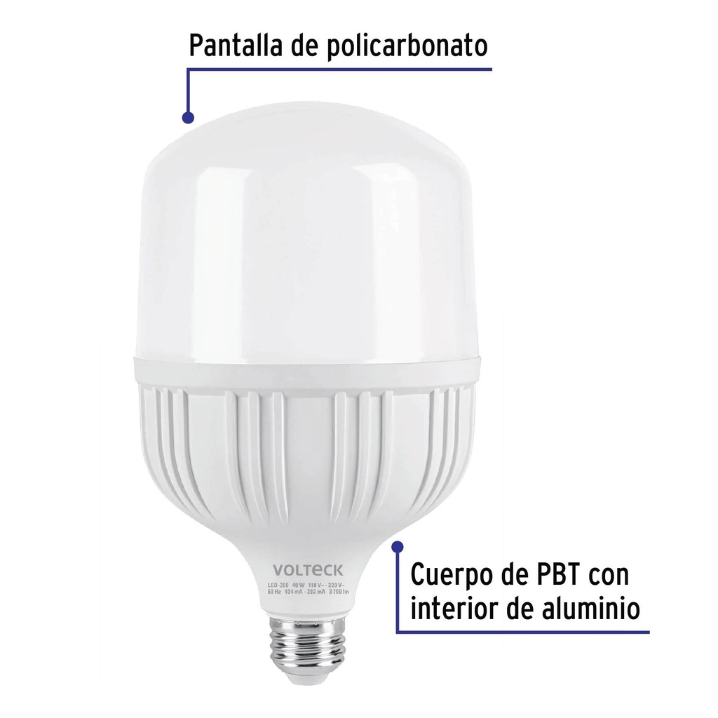 Lámpara LED alta potencia 40 W (equiv. 350 W), luz de día