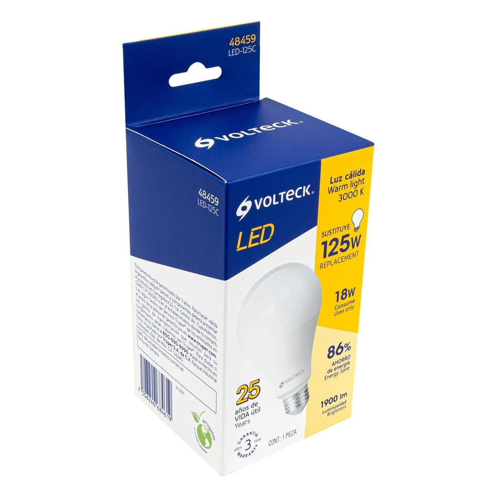 Lámpara LED A25 18 W (equiv. 125 W), luz cálida, caja