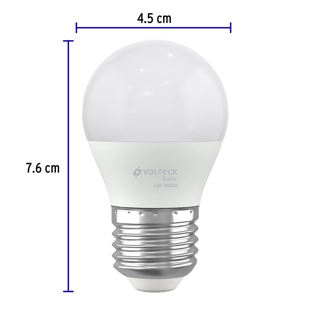 Lámpara LED G45 3 W (equiv. 25 W), luz cálida, caja, Basic