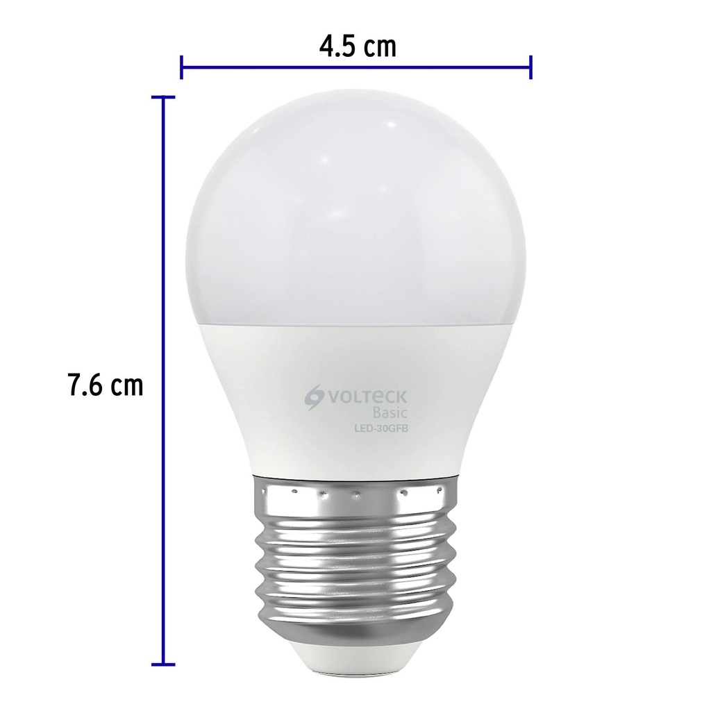 Lámpara LED G45 3 W (equiv. 25 W), luz de día, caja, Basic