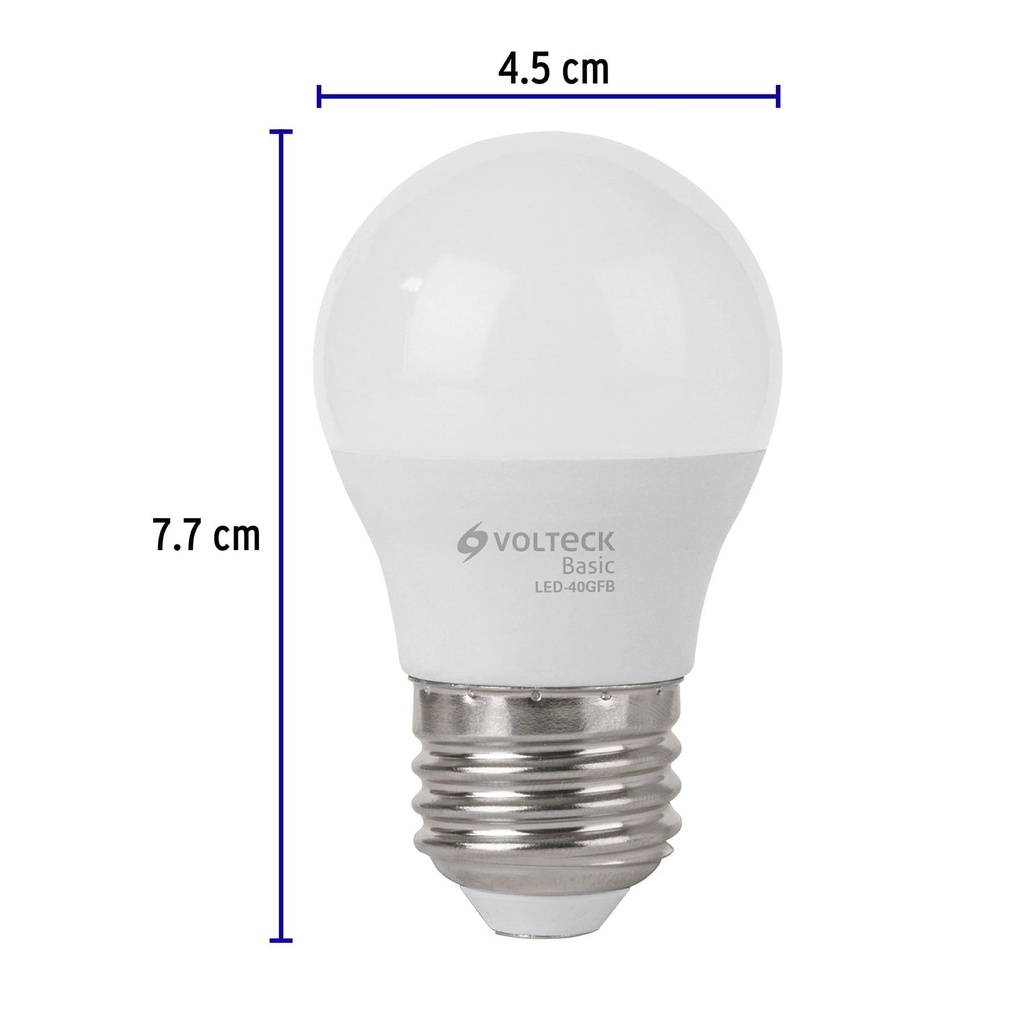 Lámpara LED G45 5 W (equiv. 40 W), luz de día, caja, Basic