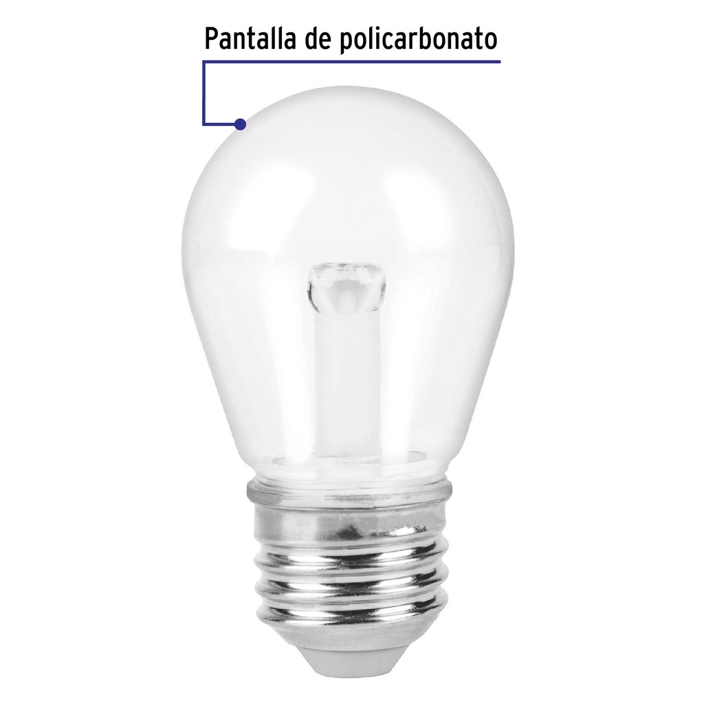 Lámpara LED S14 sin filamento 1 W luz cálida, caja, Volteck