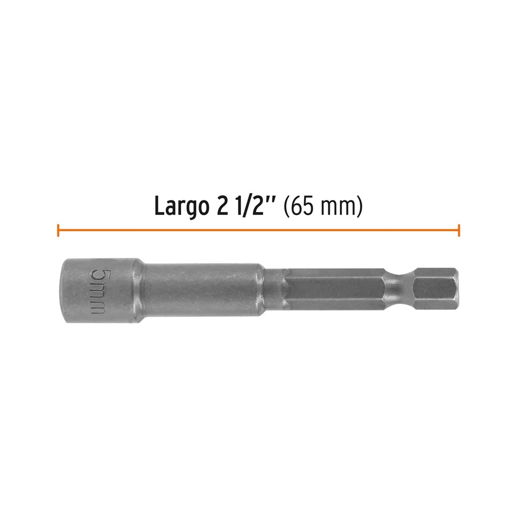 Estuche con 5 dados magnéticos de 5 mm largo 2-1/2', Expert