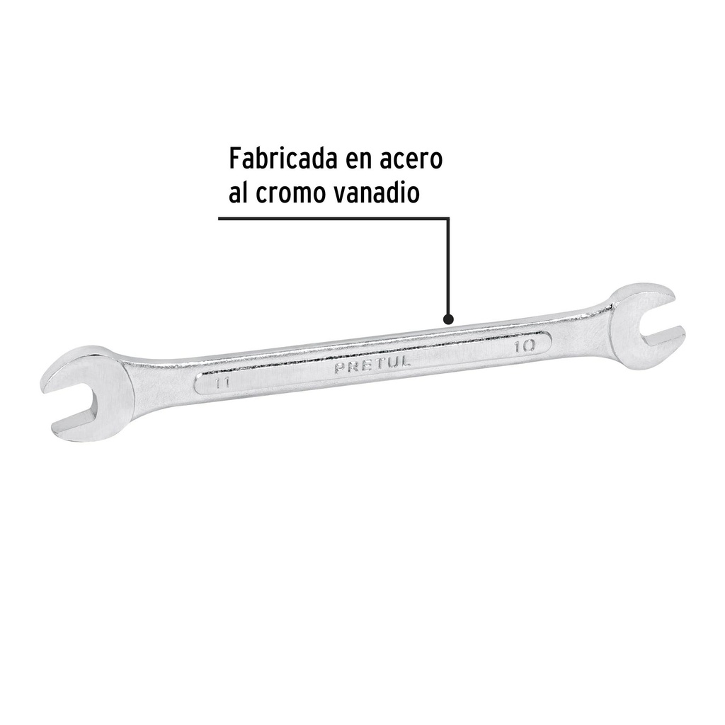 Llave española 10 x 11 mm x 157 mm de largo, Pretul