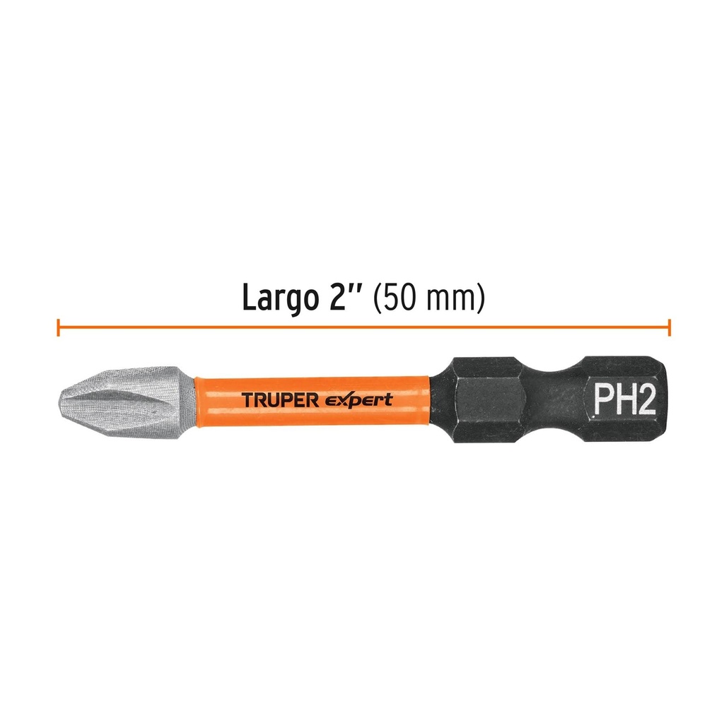 Estuche con 5 puntas de cruz PH2 de impacto largo 2', Expert