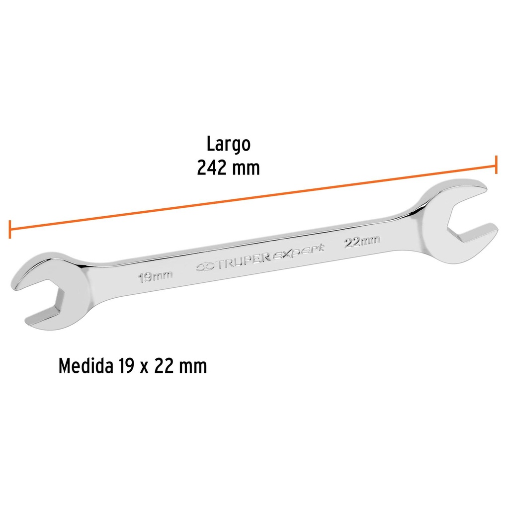 Llave española 19 x 22 x 242 mm de largo, Truper Expert