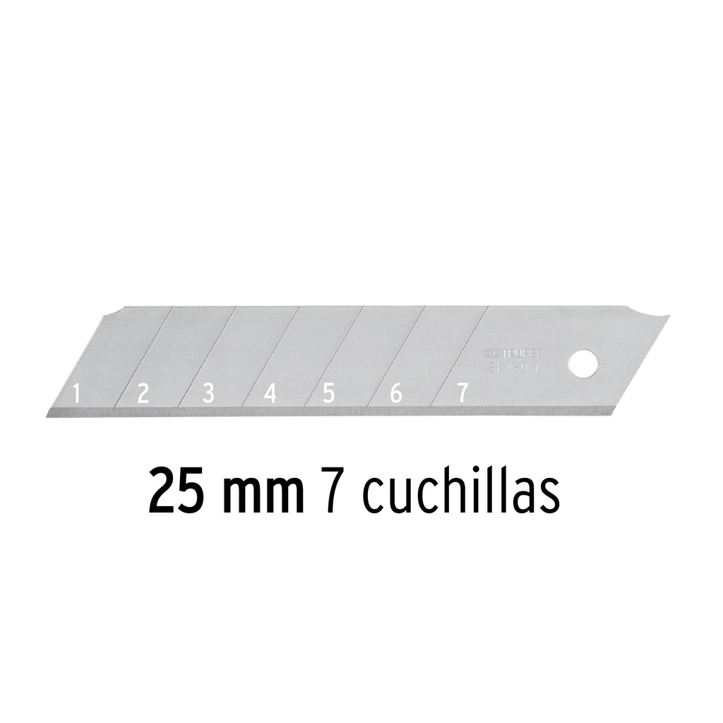 Estuche con 10 cuchillas SK4 de 25 mm para cutter, Truper