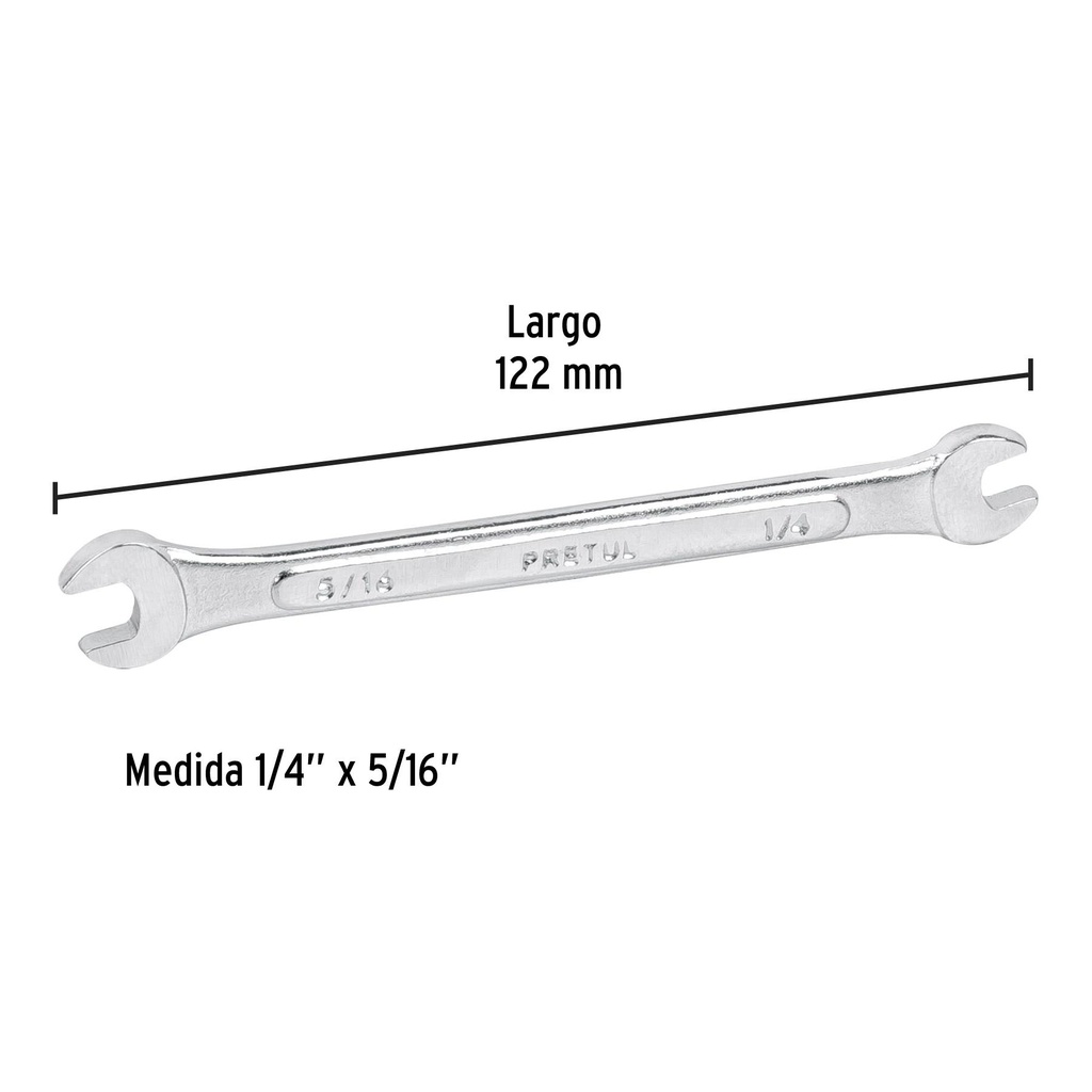 Llave española, 1/4 x 5/16' x 122 mm de largo, Pretul