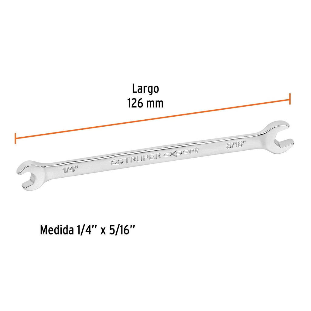 Llave española, 1/4 x 5/16' x 126 mm de largo, Truper Expert