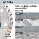 Disco de diamante de 4' x 2.2 mm rin turbo, Truper