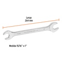 Llave española, 15/16 x 1' x 264 mm de largo, Truper Expert