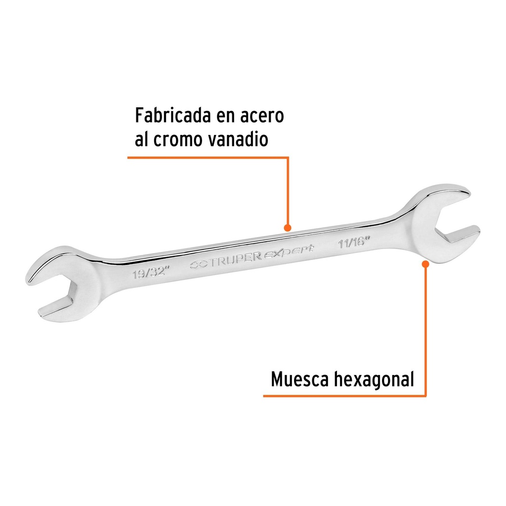 Llave española, 19/32 x 11/16' x 198 mm de largo, Expert