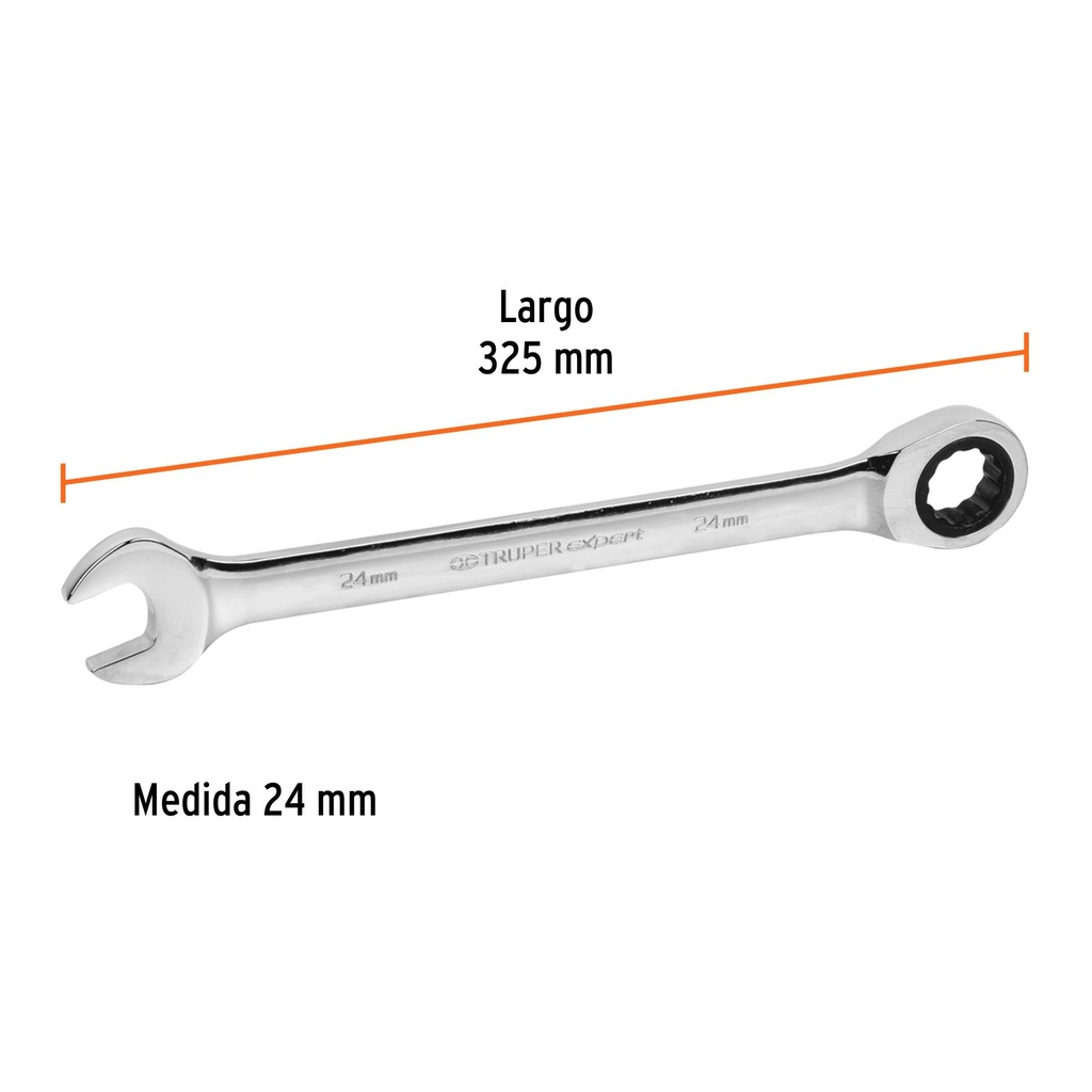 Llave combinada con matraca 24 mm x 325 mm largo, Expert