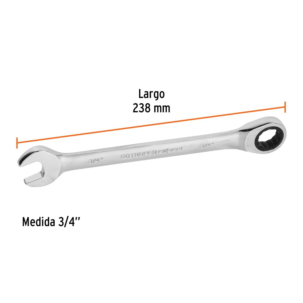 Llave combinada con matraca 3/4' x 238 mm largo, Expert