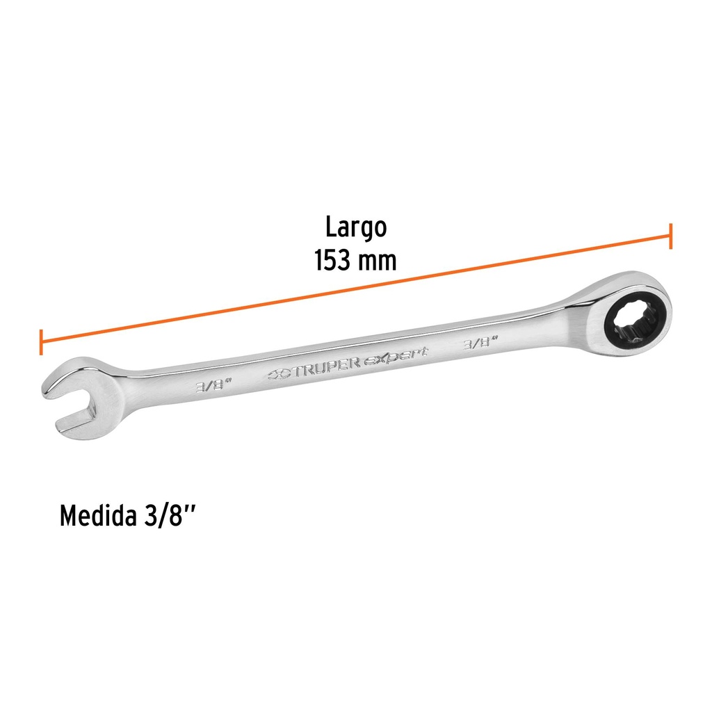 Llave combinada con matraca 3/8' x 153 mm largo, Expert