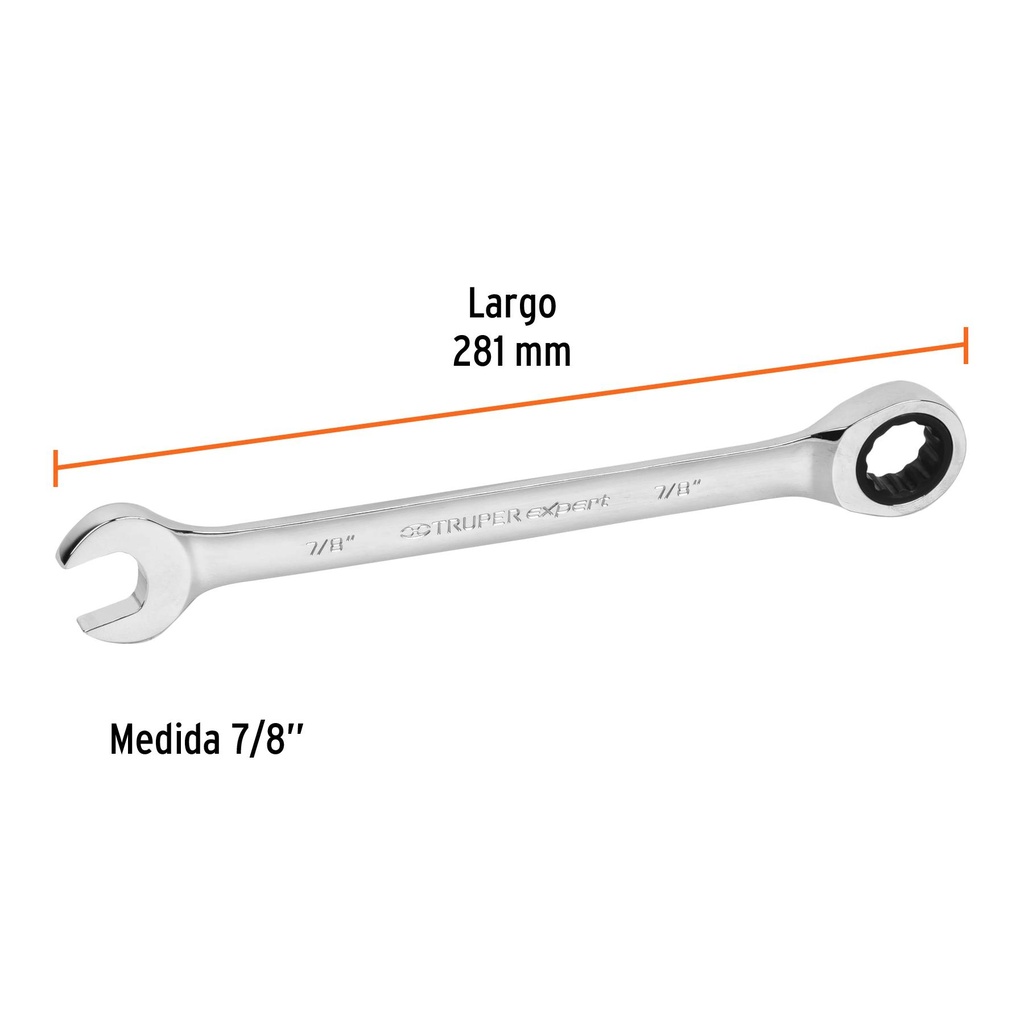 Llave combinada con matraca 7/8' x 281 mm largo, Expert