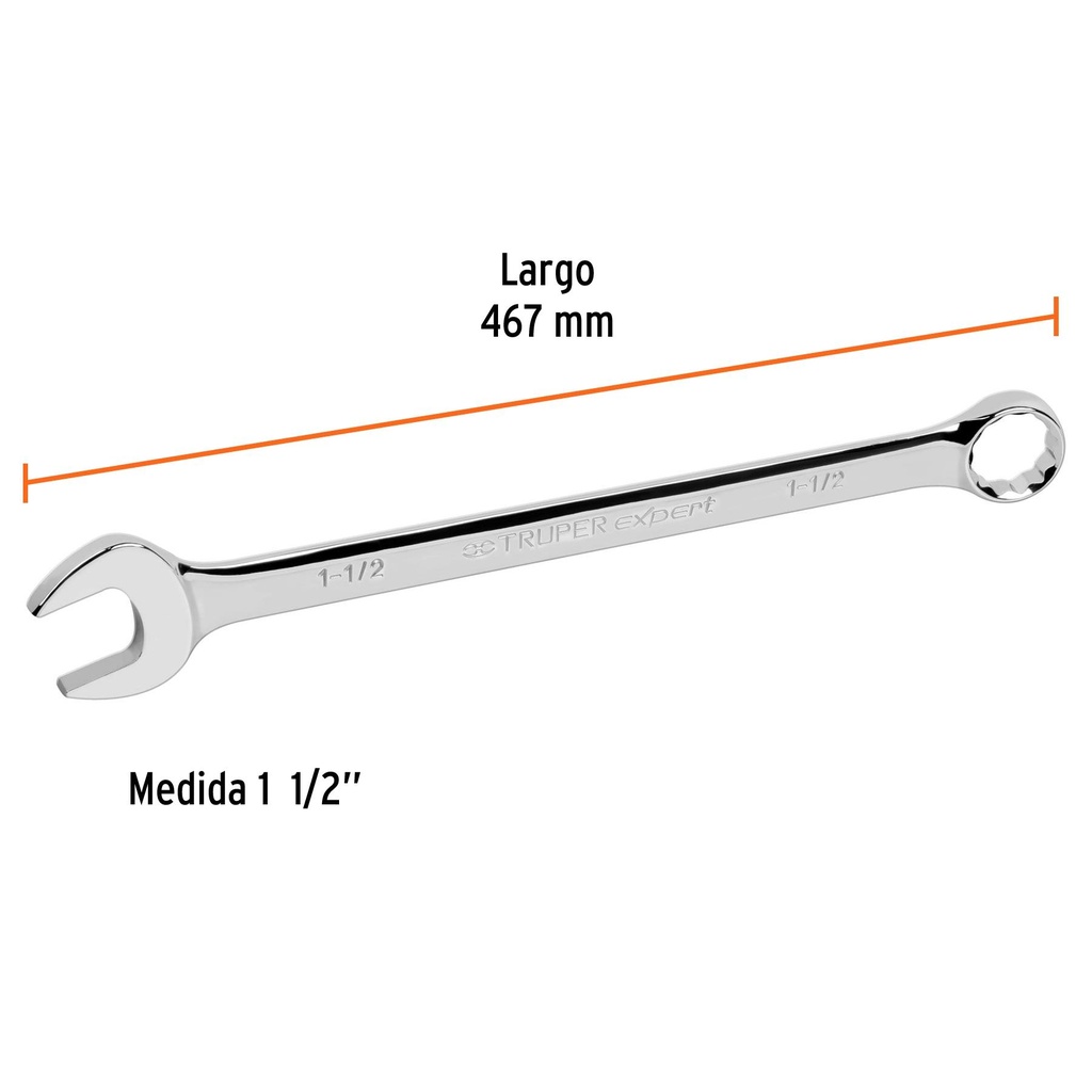 Llave combinada extralarga 1-1/2' x 467 mm de largo, Expert