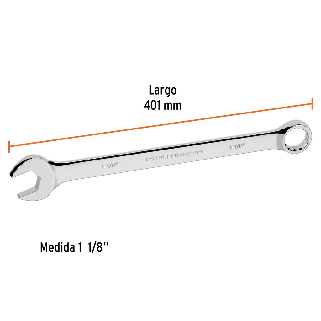 Llave combinada extralarga 1-1/8' x 401 mm de largo, Expert