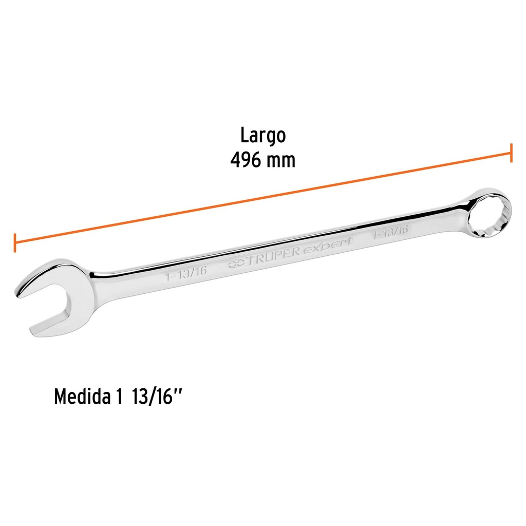 Llave combinada extralarga 1-13/16' x 496 mm largo, Expert