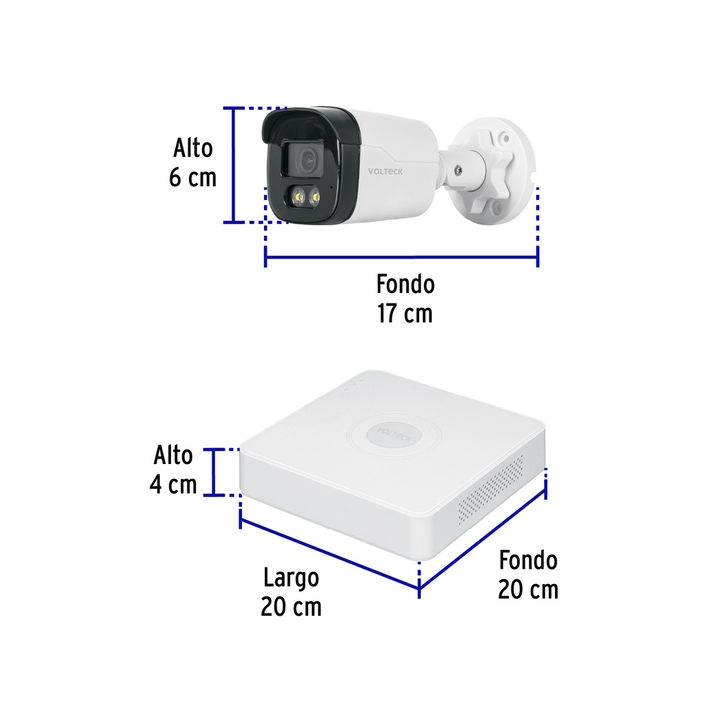 49586 - Kit video vigilancia, 4 canales, 4 cámaras, 5MP, Disco 1TB