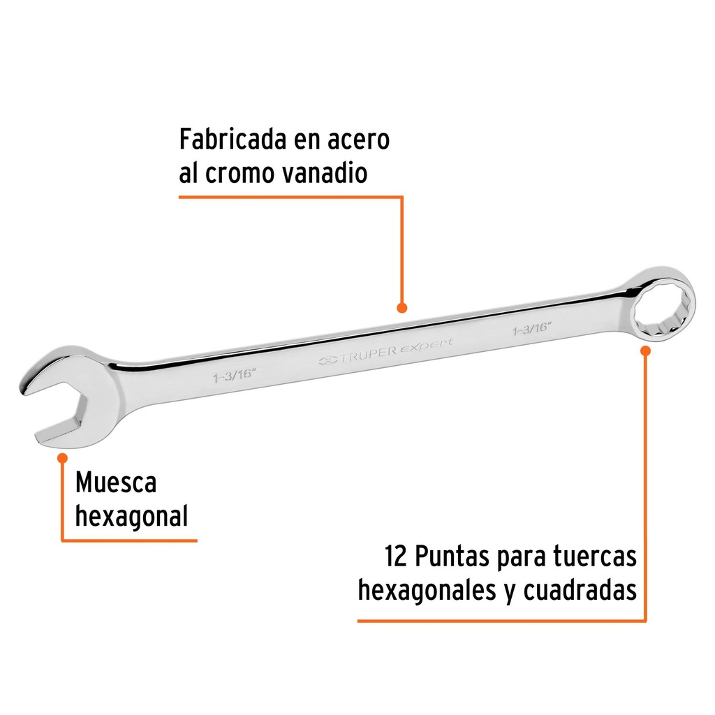 Llave combinada extralarga 1-3/16' x 403 mm de largo, Expert