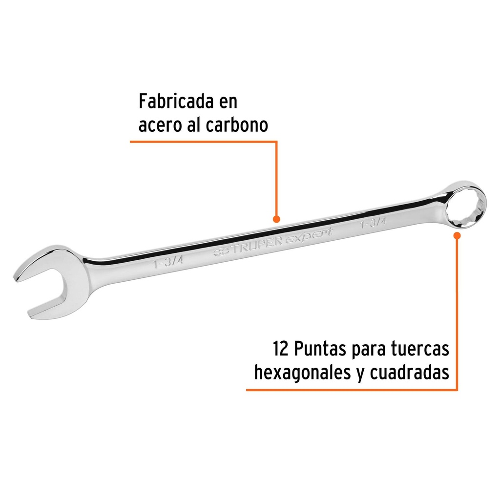 Llave combinada extralarga 1-3/4' x 496 mm de largo, Expert