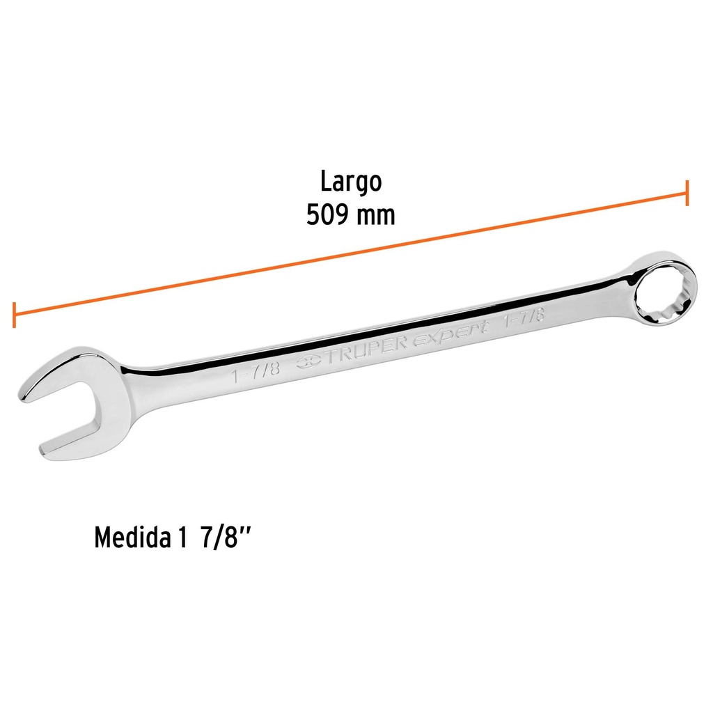 Llave combinada extralarga 1-7/8' x 509 mm de largo, Expert