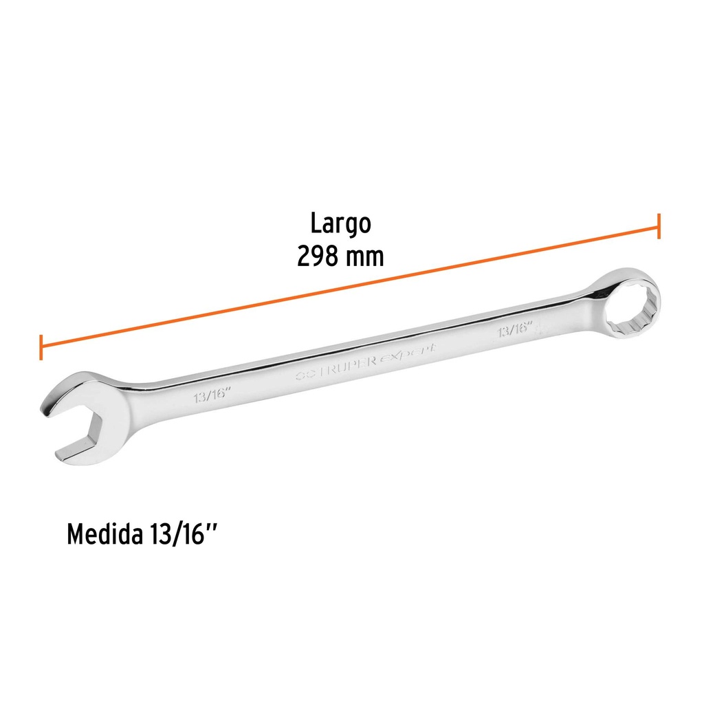 Llave combinada extralarga 13/16' x 298 mm de largo, Expert