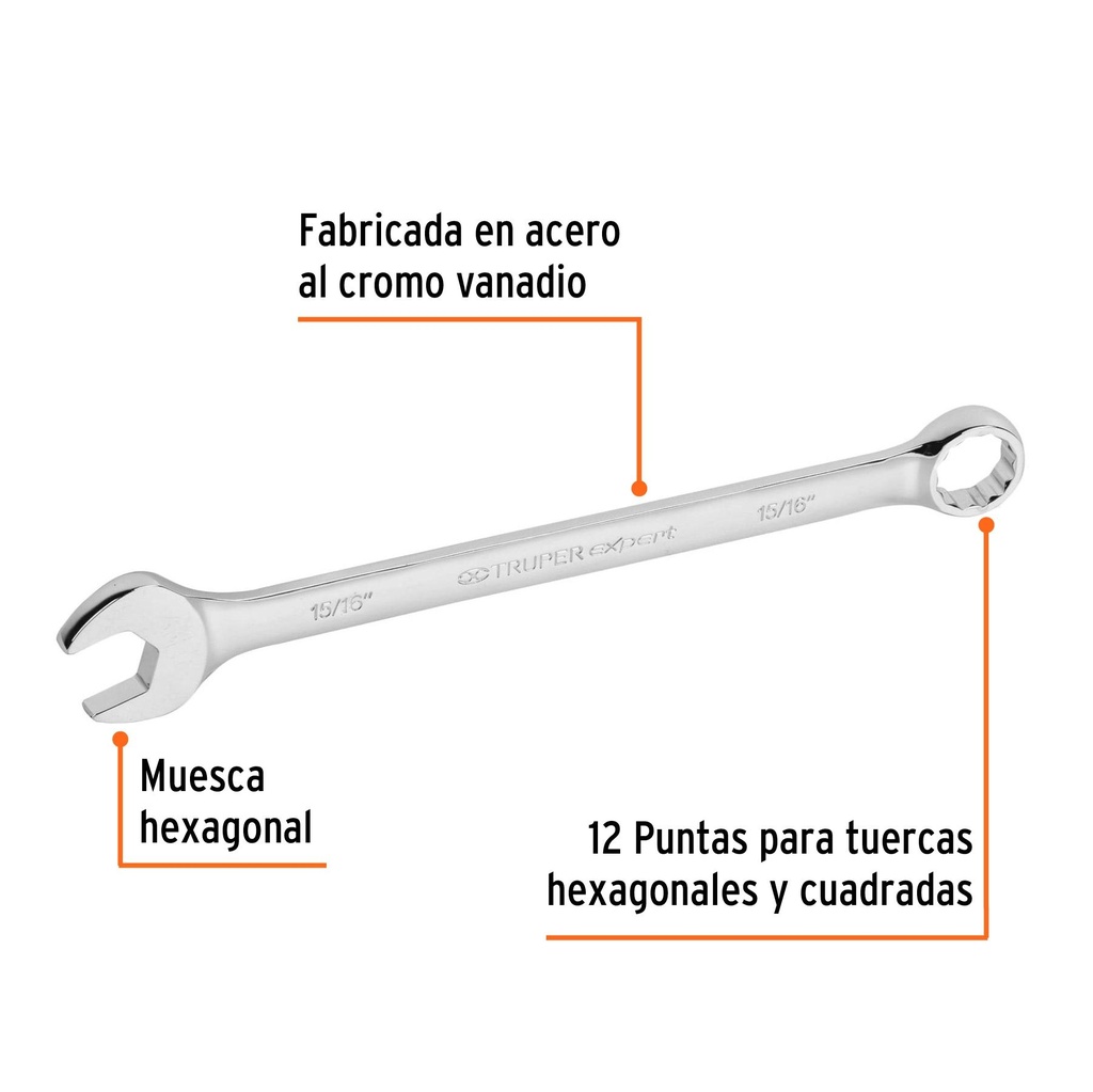 Llave combinada extralarga 15/16' x 336 mm de largo, Expert