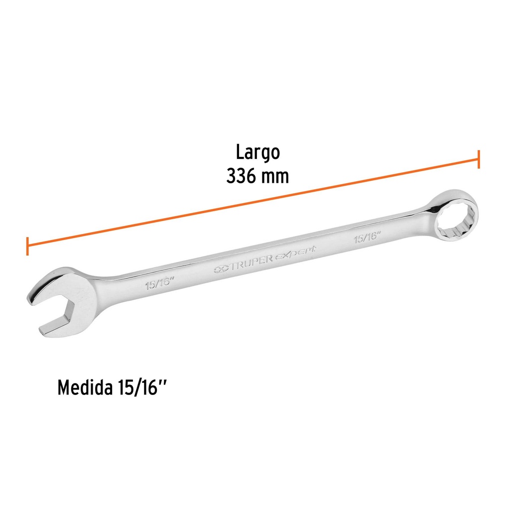 Llave combinada extralarga 15/16' x 336 mm de largo, Expert