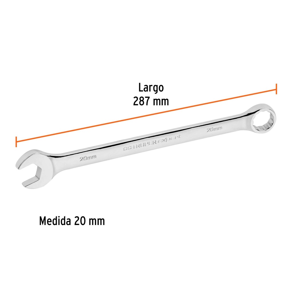 Llave combinada extralarga 20 mm x 287 mm de largo, Expert