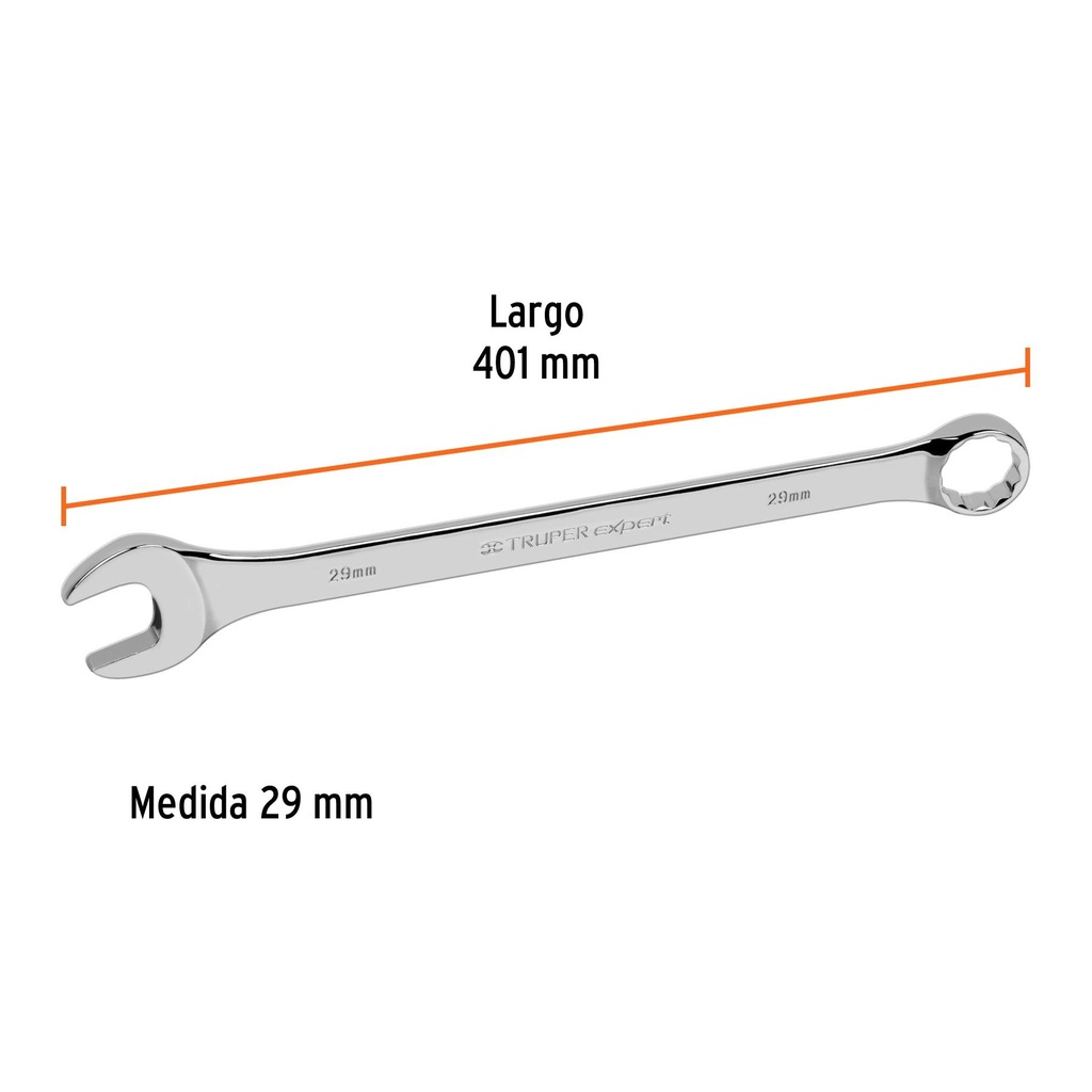 Llave combinada extralarga 29 mm x 401 mm de largo, Expert