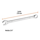 Llave combinada extralarga 3/4' x 278 mm de largo, Expert