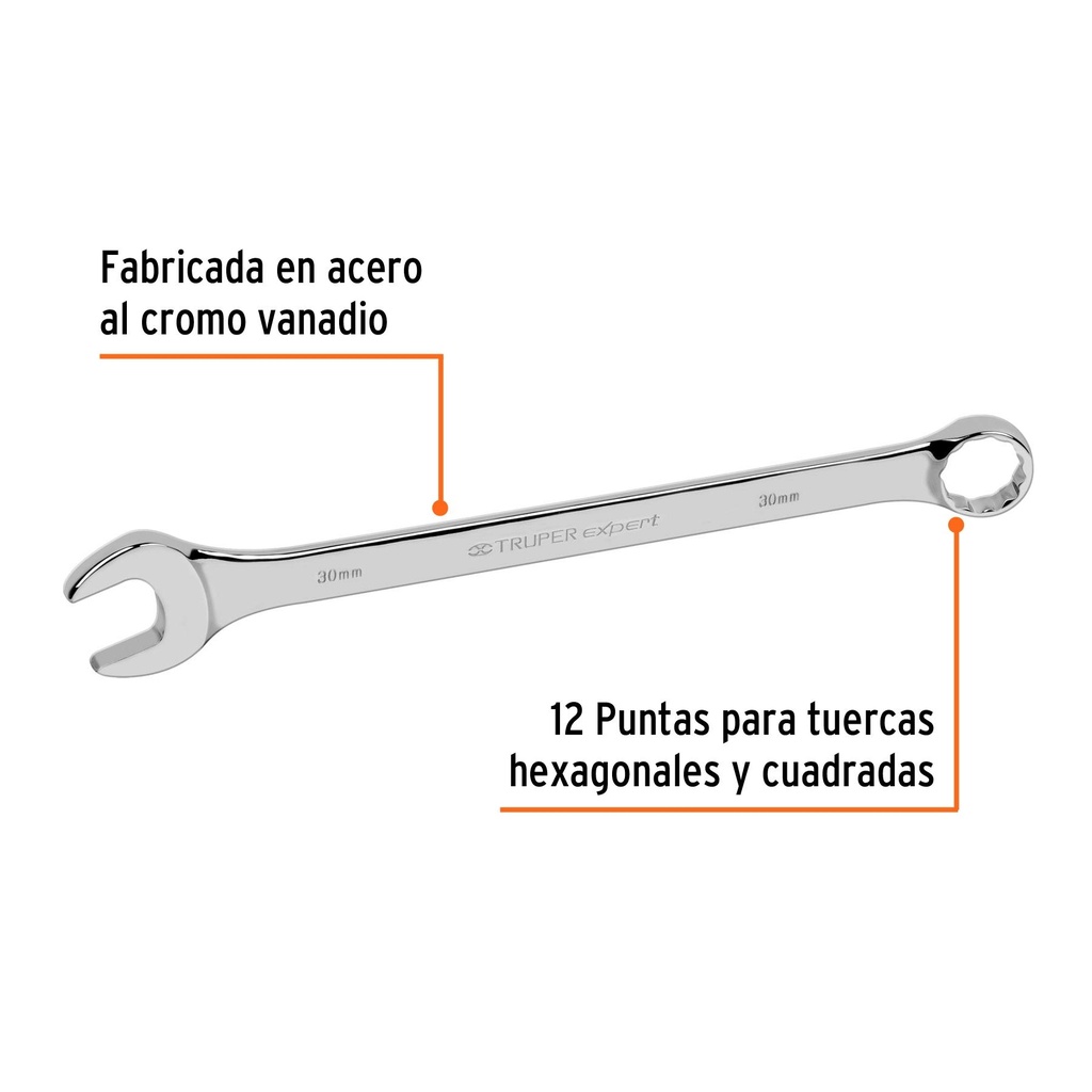 Llave combinada extralarga 30 mm x 401 mm de largo, Expert