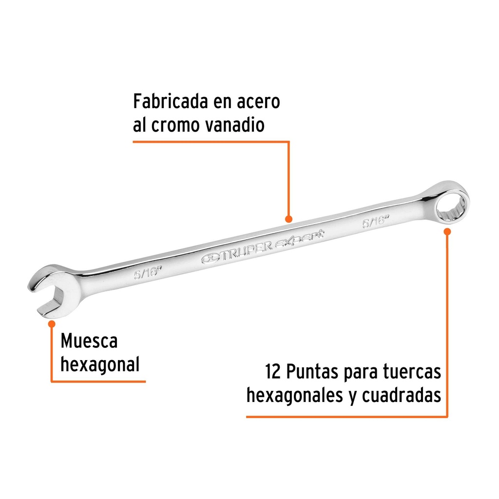 Llave combinada extralarga 5/16' x 145 mm de largo, Expert