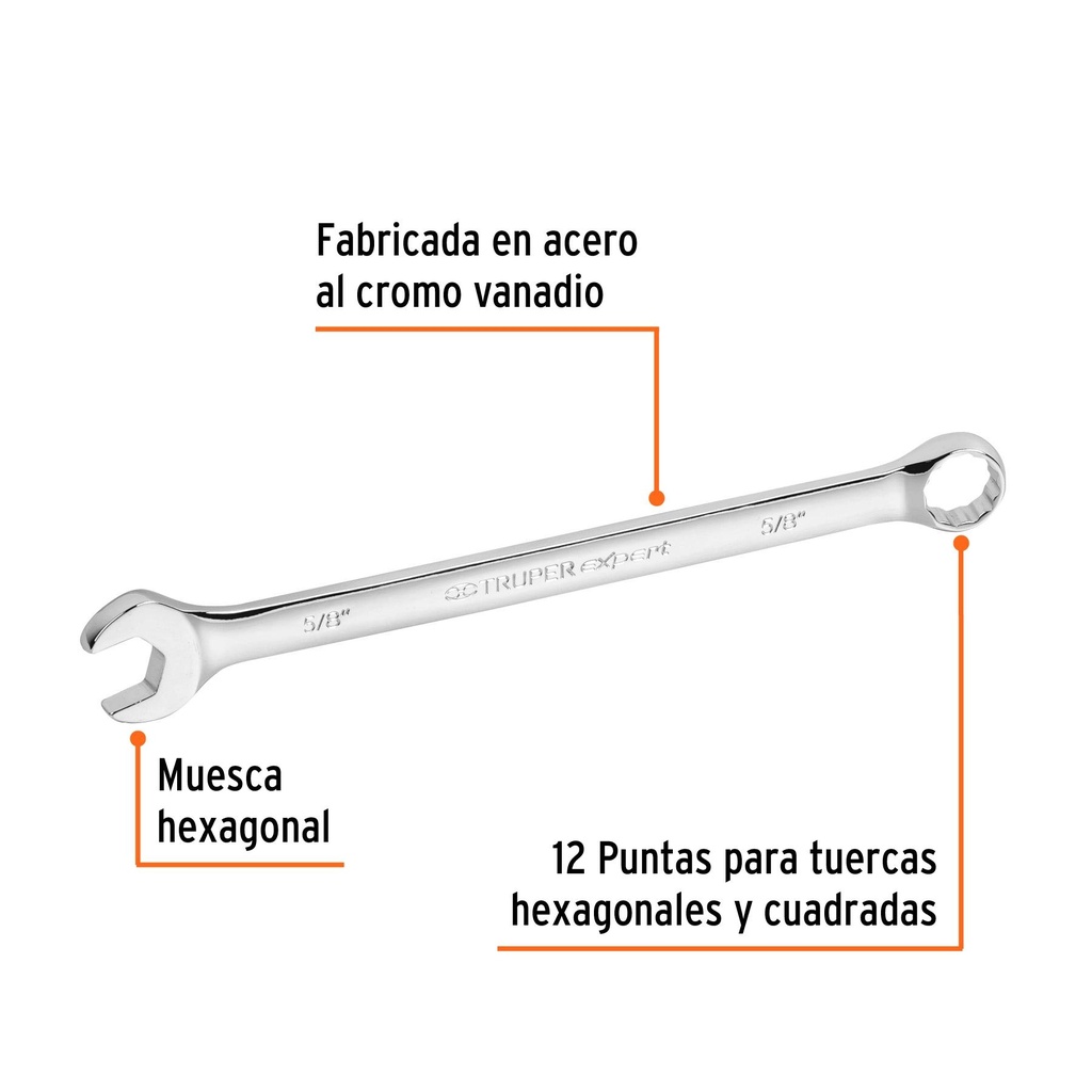 Llave combinada extralarga 5/8' x 240 mm de largo, Expert