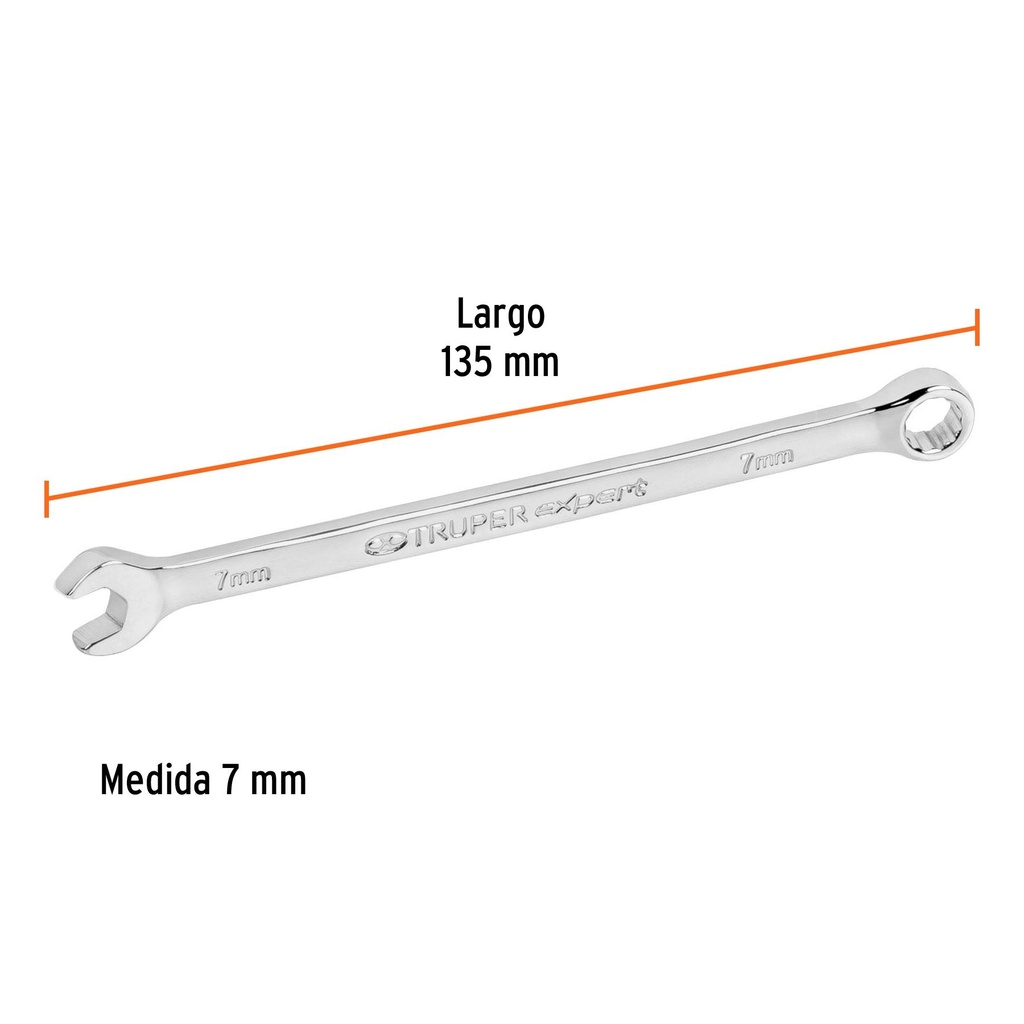 Llave combinada extralarga 7 mm x 135 mm de largo, Expert